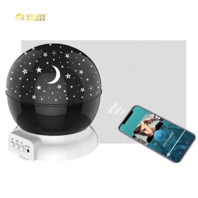 China Morden USB 5V 6W Led Projector Moon Lamp RGB Starry Speaker 3D Music Led Night Light Gifts for Kids Bedroom and Party Decorations for sale