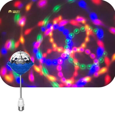 China Colorful 360 Degree Rotating Christmas /Diwali RGB Christmas Disco Ball Magic Ball Lotus Decorations Led Party Light With Pole for sale