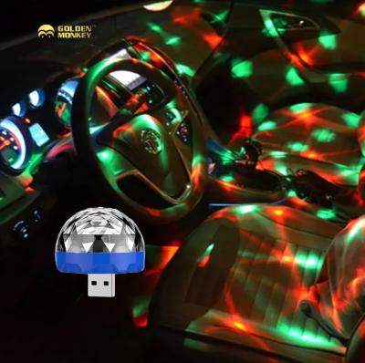 China 5V MINI USB DJ Lamp KTV/BAR/Party Light Mini Car Disco Ball Powered Small Magic Ball Phone Disco Light Led Stage Bulb 42x42x42mm for sale