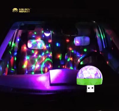 China Portable Mini USB Car Stage Light Atmosphere Phone Lamp Disco Light Portable Magic Ball Light Effect Lamp For Mobile Phone 4.2*4.2*4.2cm for sale