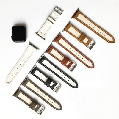 China Leather 2022 Fashion Charms Replacement Genuine Leather Watch Band For Apple Watch Series SE 7 6 5 4 3 2 1 for sale