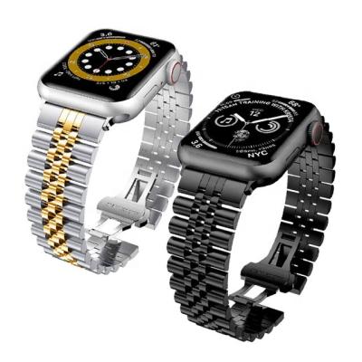 China Manufacturer Wholesale Stainless Steel Series 6 Stainless Steel Wrist Band Chain Watch Strap Metal For Apple Watch 38mm 45mm for sale