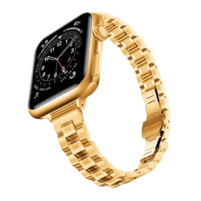 China Metal 38 40 41 42 44 45mm Solid High Quality Rose Gold Watch Band Strap Stainless Steel Stainless Steel For Apple Watch for sale