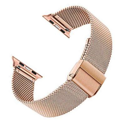 China Se Milanese 6 Serie 7 Band Stainless Steel Mesh Wristband For Apple Watch Metal Buckle Charms Rose Gold 20mm 22mm Stainless Steel Designer 5 4 3 for sale