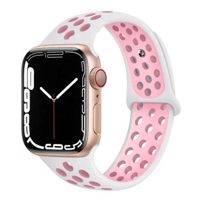 China Rubber Band Silicone Apple Watch Strap Series 7 For Apple Iwatch 40mm 42mm 44mm 45mm for sale