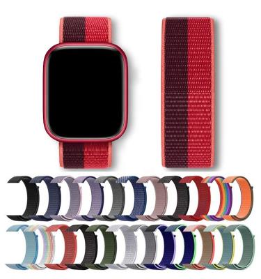 China Double Layer Fabric Braided SmartWatch Straps Fabric Nylon Apple Watch Band Compatible With Iwatch Series 6 for sale