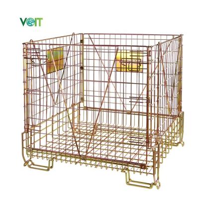 China Durable Galvanized Stackable Collapsible Pet Pretraining Storage Metal Wire Cage For Sale for sale