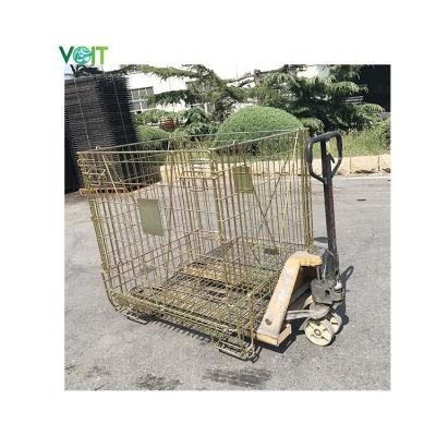 China Portable Collapsible Welded Steel Wire Forklift Durable Food Storage Europe Container for sale