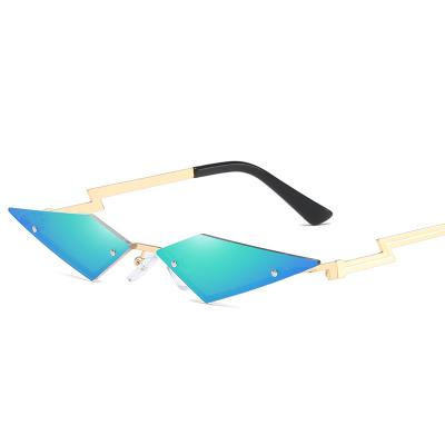 China Retro Women Men's Geometric Irregular Hip Sun Glasses Steampunk Rimless Rimless Sunglasses for sale