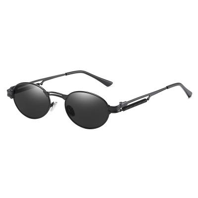 China Retro Luxury Black Vintage Spring Metal Sunglasses Men Women Leg Punk Steampunk Sunglasses for sale