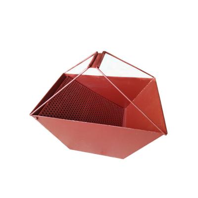 China With Fine Meatl Paint Bucket Sieve Square Red Steel Drum Bucket With Sieve Handle for sale