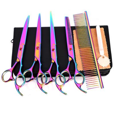 China Sustainable SHIMAMO 7 Inch Colorful Grooming Shears Japan 440C dog grooming scissors sets teeth scissors for sale