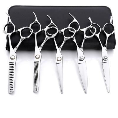 China Right-Handed Scissors SHIMAMO 6 inches Flat screw professional hair scissors cut hair cutting salon barber thinning shears sets hairdressing scissors for sale