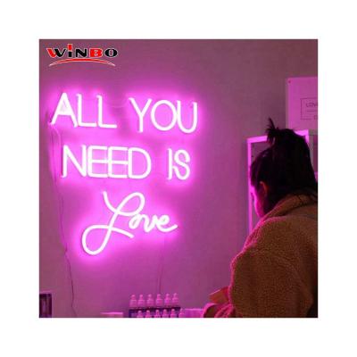 China Buildings Hot Sale Neon Led Lights Sign Customs Lead Neon Sign All You Need Is Love Logo Neon Sign for sale