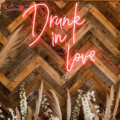 China event & Party Winbo Drop Shipping NO MOQ 3D Acrylic LED Customized Logo Handwriting Word Led Neon Signs For Wedding for sale