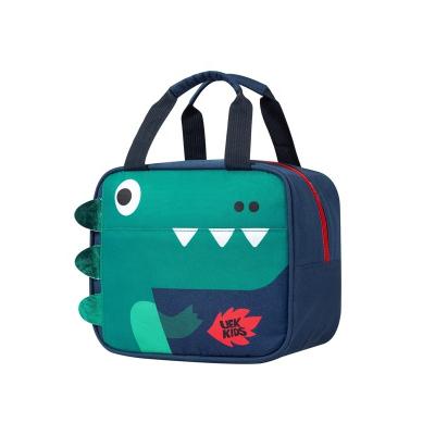 China Thermal Kids School Aluminum Handle Thermal Bag Box Cute Fashion Animal Dinosaur Insulated Portable Lunch Bag For Kids for sale