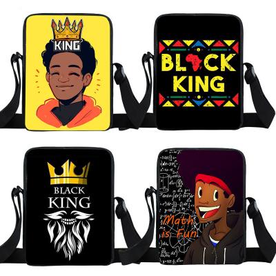 China Free Shipping The Other King Teen Africa Boys Black Cross Print Messenger Bag - Body Bag Travel Canvas Handbag Leisure Shoulder Bag Small for sale