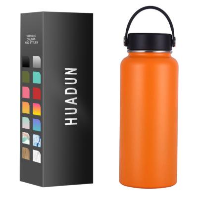 China Reusable Wide Mouth 32oz Custom Sports Hydroge Gym 304 Stainless Steel Thermos Hot Stocked Insulated Water Bottle With Custom Logo for sale