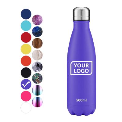 China 17 oz Double Wall Stainless Steel Vacuum Insulated Thermo BPA Free Camping Stored Drinking Water Bottle for sale