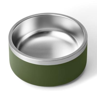 China Wholesale Stocked No Spill Large 32oz 64oz Powder Coated Stainless Steel Feeding Drinking Bowl For Dogs for sale