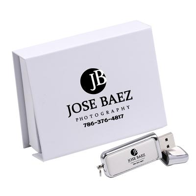 China ready to use & hot high quality leather pendrive insert JASTER USB3.0 4GB 8GB 16GB 32GB 64GB USB flash drive with custom logo paper box for sale