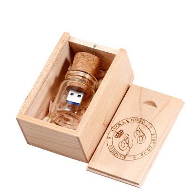 China ready to use & JASTER hot professional insert design drift bottle usb drive us3.0 4GB 8GB 16GB 32GB 64GB wooden pendrive for wholesale for sale