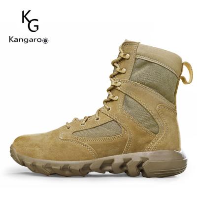 China Custom Made Leather Sand Color High Top Wear Resistant Mens Combat Outdoor Desert Boots Military for sale