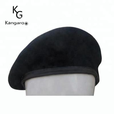 China Soft Character Wool Felt Flat Crowned Army Uniform Beret for sale