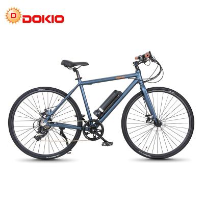 China Dokio standard electric road bicycle 36v 200w 5.2ah 700C electric bicycle with competitive price for sale