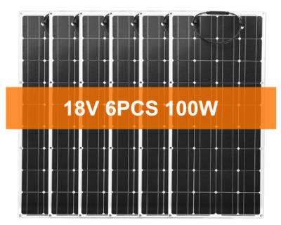 China 6PCS 12V 100W Flexible Mono Solar Panel For Car Battery Boat Home 200w 300w 500w 600w Solar System China Dokio (W) 1180 x540 mm for sale