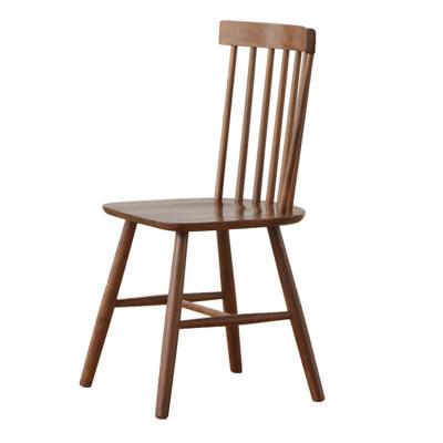 China Cooling Vintage Brown Furniture Wood Dining Chair High Spindle Back Office Wooden Dining Chair for sale