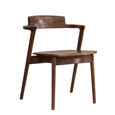 China Cooling Furniture Solid Wood Coffee Cafe Chair Nordic High Spindle Back Walnut Wood Dining Chair for sale