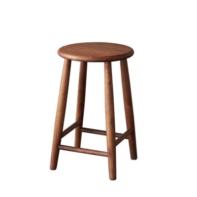 China Minimalist Nordic Style Simple Fashion Wood Bar Stools Dining Kitchen Round Seatwood Bar Stool Chair for sale