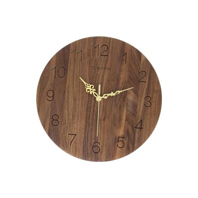 China Antique Style New Buy Online Round Simple Creative Solid Modern Home Decoration Wooden Wall Clock Modern With Calendar for sale