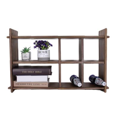 China Adjustable (height) Multifunctional Vintage Wall Shelf Wood Decorative Wooden Wall Book Shelves for sale