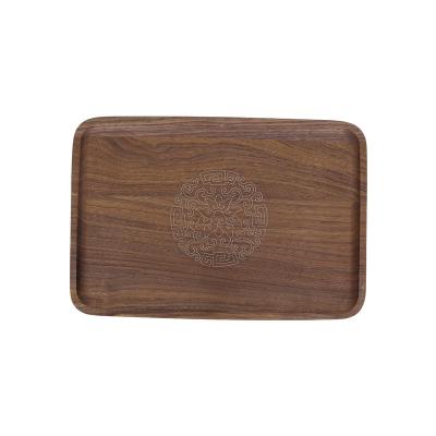 China Sustainable Practical elegant Engraved pattern set disposable dessert wooden plates with logo for sale