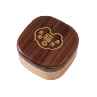 China Home Baby Teeth Keepsake Box Walnut Solid Wood Teething Hair Souvenir Wood Storage Box for sale