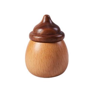 China Home Pacifier Shape Baby Teeth Keepsake Box Walnut Wood Teething Hair Souvenir Storage Box for Baby Gril for sale