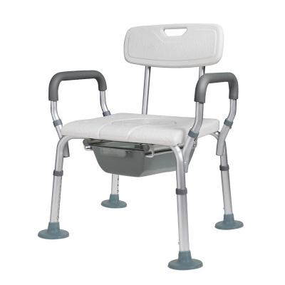 China Bathroom Tool Free Assembly Aluminum Adjustable Shower Chair With Removable Backrest And Armrest for sale