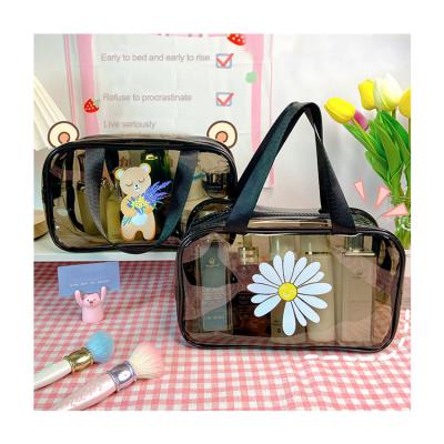 China Large Capacity Transparent Waterproof Cosmetic Bag Storage Box Fashionable Woman Toiletry Bag Makeup Travel Wash Storage Bag for sale