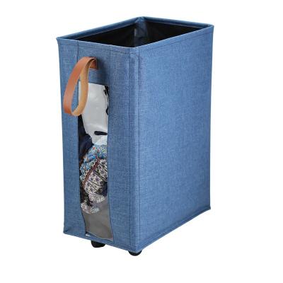 China New Morden Luxury Wholesale Folding Hamper Collapsible Laundry Hamper with Wheels for sale