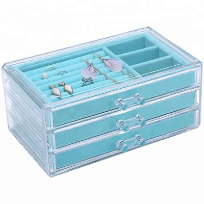 China Wholesale Eco-friendly DrawerJewelry 3 Earrings Necklaces Bracelets Holder Box for sale