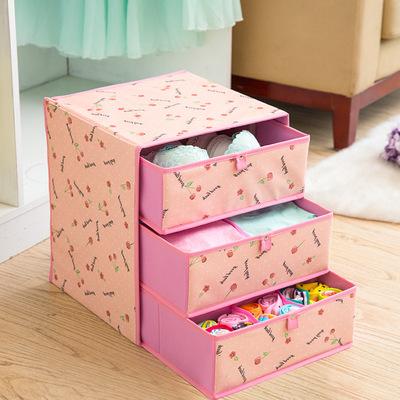 China New Design Sustainable Underwear Box Folding Portable Storage Drawer Box Oxford Cloth Storage Box for sale