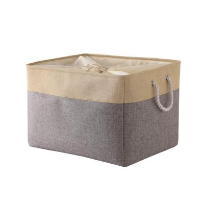 China Eco-Friendly Wholesale Home Storage Bins Organizer Fabric Linen Baby Storage Baskets Containers for sale