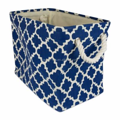 China 2018 New Products Sustainable Folding Cotton Cloth Storage Basket With Handle for sale