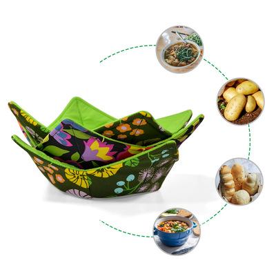 China Kitchen Viable Colorful Plaid Hot Selling Microfiber Towel Cloth Microwave Heated Bowl Huggers for sale