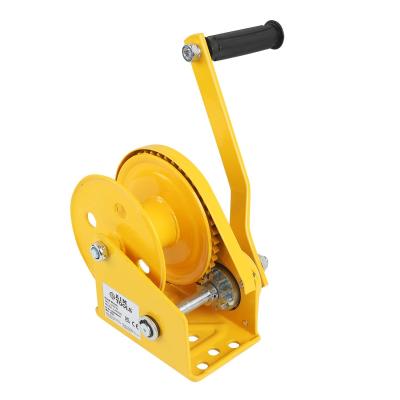 China Hand Winch 2000 lbs Capacity Steel Construction Yellow Finish Ideal for Marine Automotive and Industri for sale