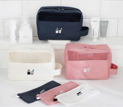 China Custom Multifunctional Folding Travel Toiletry Hanging Cosmetic Bag Eco-friendly With Hanging Hook for sale