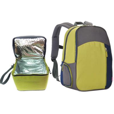 China Insulated 2 in 1 Dual Compartment Insulated Large Waterproof Lunch Bag Cooler Backpack for sale