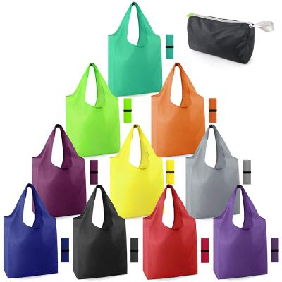 China Extra Large Portable Folding Lightweight Polyester Reusable Storage Tote Bags for sale